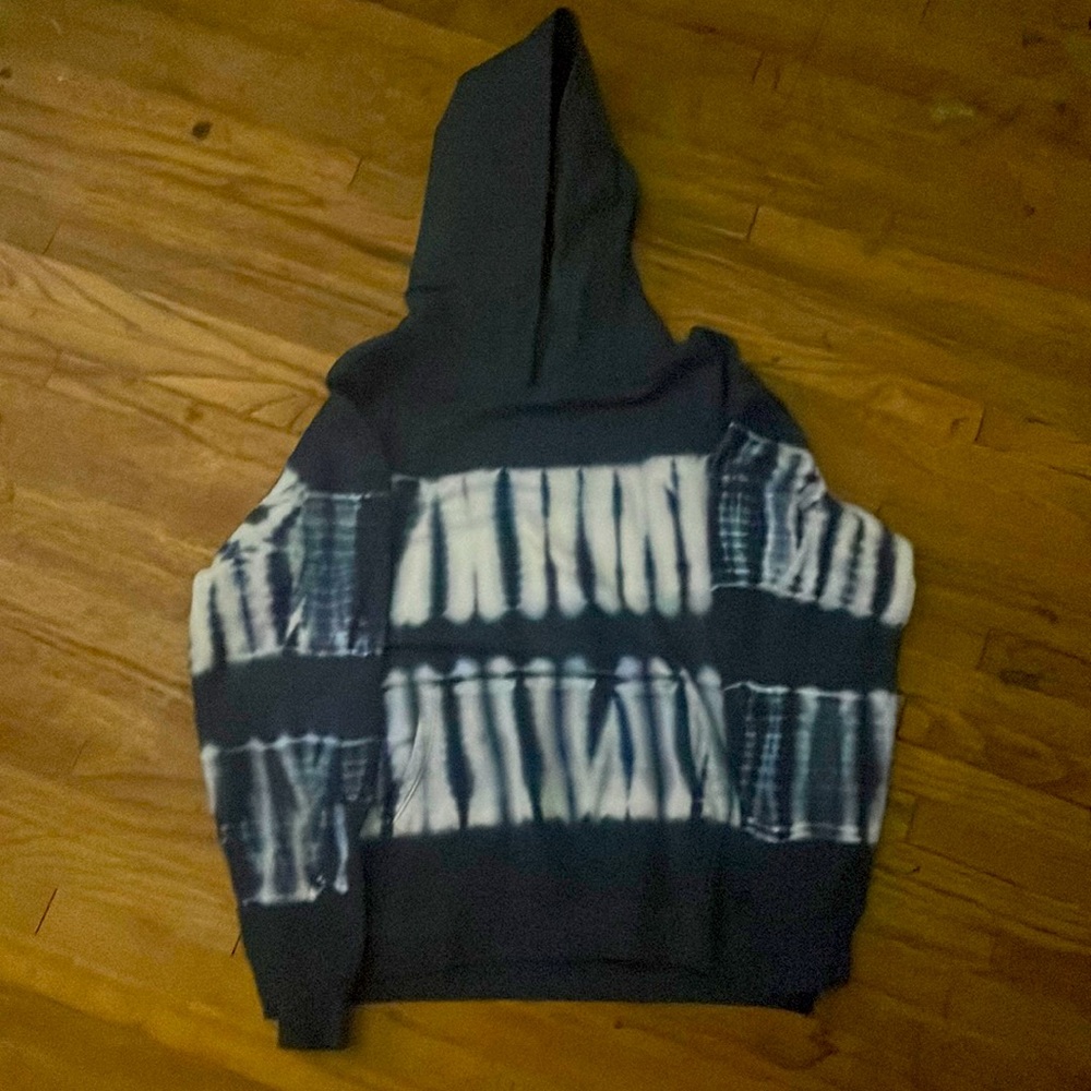 Blue and white hoodie